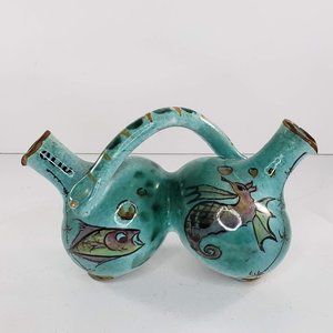 Majolica Acabbo Amalfi Italy Sea Creatures Aceto Olio Oil Vinegar MCM Vintage